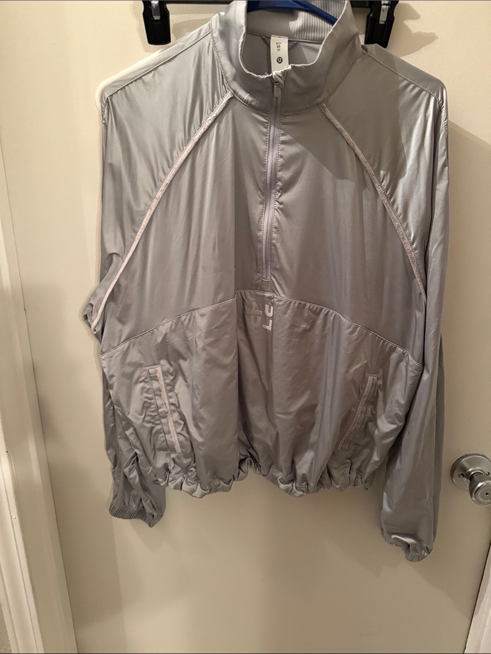 lululemon athletica Light Gray Bomber Windbreaker Jacket